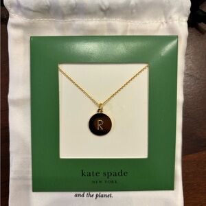 Kate Spade R Gold Initial Pendant Necklace